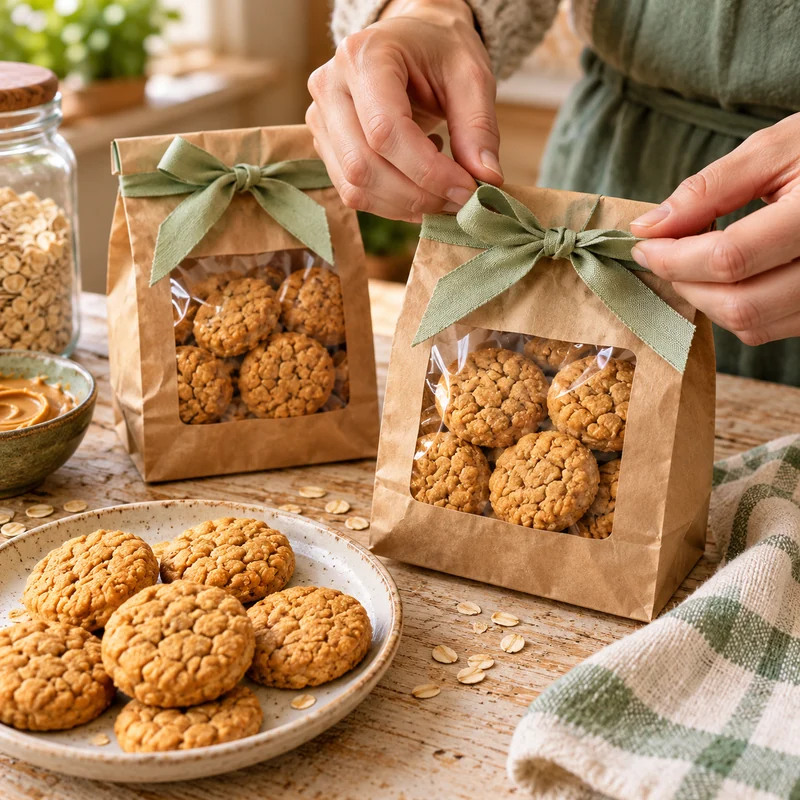 Presentation idea using Peanut Butter Oat Rounds, OB-01