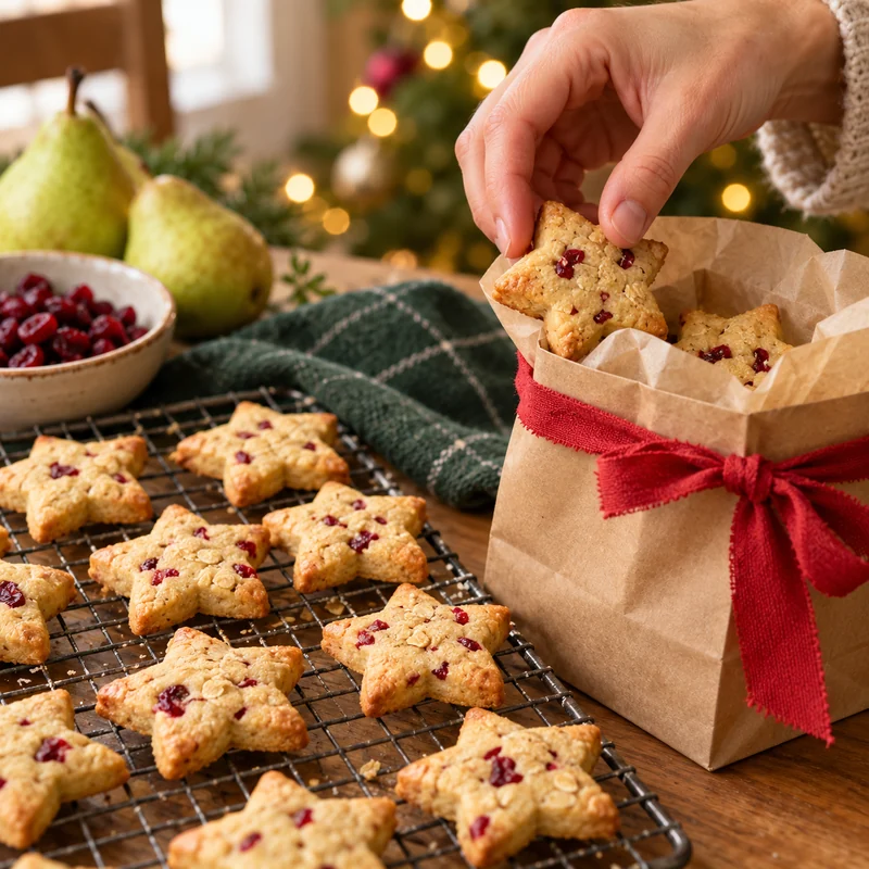 Winter Welcome Cranberry Stars, SY-19, with festive wrapping